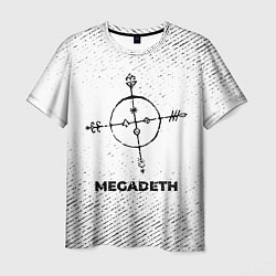 Футболка мужская Megadeth с потертостями на светлом фоне, цвет: 3D-принт