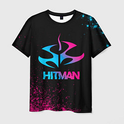 Футболка мужская Hitman - neon gradient, цвет: 3D-принт
