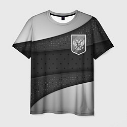 Футболка мужская Черно-белый герб России, цвет: 3D-принт