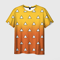 Футболка мужская Оранжевое кимоно с треугольниками - Зеницу клинок, цвет: 3D-принт