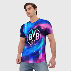 Футболка мужская Borussia неоновый космос, цвет: 3D-принт — фото 2