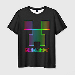 Футболка мужская Minecraft logo neon, цвет: 3D-принт