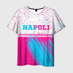 Футболка мужская Napoli neon gradient style: символ сверху, цвет: 3D-принт