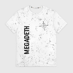 Футболка мужская Megadeth glitch на светлом фоне: надпись, символ, цвет: 3D-принт