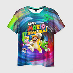 Футболка мужская Super Mario 3D World - Nintendo - Team of heroes, цвет: 3D-принт