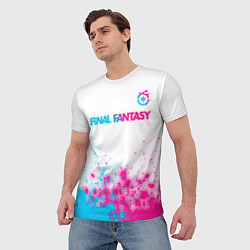 Футболка мужская Final Fantasy neon gradient style: символ сверху, цвет: 3D-принт — фото 2