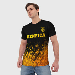 Футболка мужская Benfica - gold gradient: символ сверху, цвет: 3D-принт — фото 2