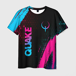 Футболка мужская Quake - neon gradient: надпись, символ, цвет: 3D-принт