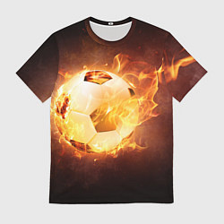 Футболка мужская Футбольный мяч огонь, цвет: 3D-принт
