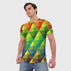 Футболка мужская Узор из разноцветных фигур, цвет: 3D-принт — фото 2