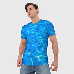 Футболка мужская Абстрактные волны бассейна - текстура, цвет: 3D-принт — фото 2
