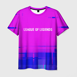Футболка мужская League of Legends glitch text effect: символ сверх, цвет: 3D-принт