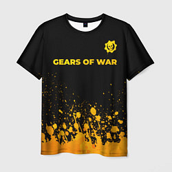 Футболка мужская Gears of War - gold gradient: символ сверху, цвет: 3D-принт