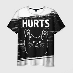 Футболка мужская Группа Hurts и рок кот, цвет: 3D-принт