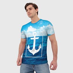 Футболка мужская Anchor - marine theme, цвет: 3D-принт — фото 2
