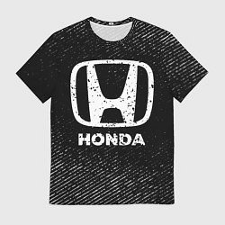 Футболка мужская Honda с потертостями на темном фоне, цвет: 3D-принт