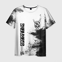Футболка мужская Scorpions и рок символ на светлом фоне, цвет: 3D-принт