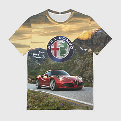 Футболка мужская Альфа - Ромео на горной дороге, цвет: 3D-принт