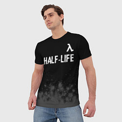 Футболка мужская Half-Life glitch на темном фоне: символ сверху, цвет: 3D-принт — фото 2