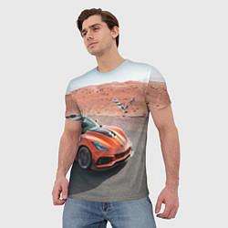Футболка мужская Chevrolet Corvette - Motorsport - Desert, цвет: 3D-принт — фото 2