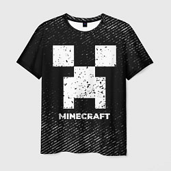 Футболка мужская Minecraft с потертостями на темном фоне, цвет: 3D-принт