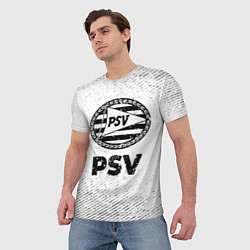 Футболка мужская PSV с потертостями на светлом фоне, цвет: 3D-принт — фото 2