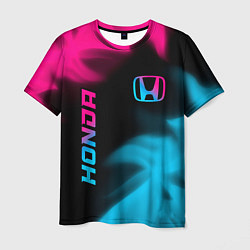 Футболка мужская Honda - neon gradient: надпись, символ, цвет: 3D-принт