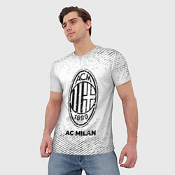 Футболка мужская AC Milan с потертостями на светлом фоне, цвет: 3D-принт — фото 2