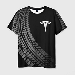 Футболка мужская Tesla tire tracks, цвет: 3D-принт