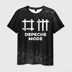 Футболка мужская Depeche Mode с потертостями на темном фоне, цвет: 3D-принт