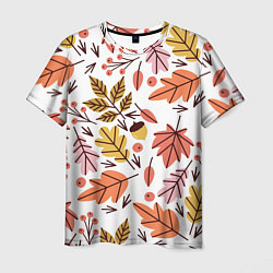 Футболка мужская Осенний паттерн - листья, цвет: 3D-принт
