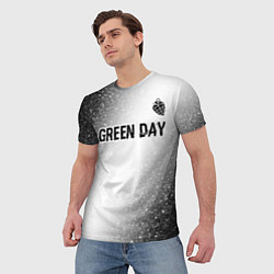 Футболка мужская Green Day glitch на светлом фоне: символ сверху, цвет: 3D-принт — фото 2