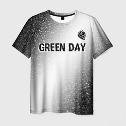 Футболка мужская Green Day glitch на светлом фоне: символ сверху, цвет: 3D-принт