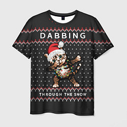 Футболка мужская Dabbing, through the snow, cat, цвет: 3D-принт