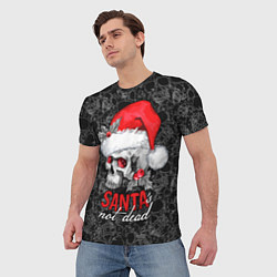 Футболка мужская Skull in red hat, Santa is not dead, цвет: 3D-принт — фото 2