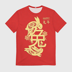 Футболка мужская Red rabbits, happy chinese new year, цвет: 3D-принт