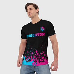 Футболка мужская Brighton - neon gradient: символ сверху, цвет: 3D-принт — фото 2