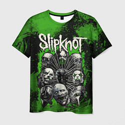 Футболка мужская Slipknot green abstract, цвет: 3D-принт