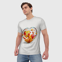 Футболка мужская Влюблённые сердца - сувенир, цвет: 3D-принт — фото 2