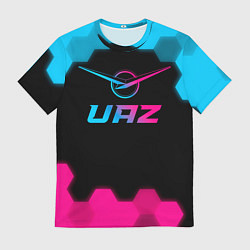 Футболка мужская UAZ - neon gradient, цвет: 3D-принт