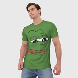 Футболка мужская Лягушонок Pepe грустит, цвет: 3D-принт — фото 2