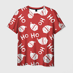 Футболка мужская Дед Мороз - Ho Ho, цвет: 3D-принт