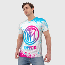 Футболка мужская Inter neon gradient style, цвет: 3D-принт — фото 2