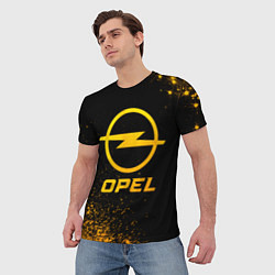 Футболка мужская Opel - gold gradient, цвет: 3D-принт — фото 2