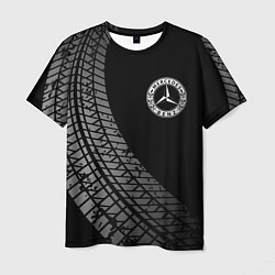 Футболка мужская Mercedes tire tracks, цвет: 3D-принт