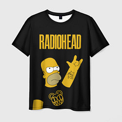 Футболка мужская Radiohead Гомер Симпсон рокер, цвет: 3D-принт