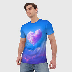 Футболка мужская Облако в форме сердца, цвет: 3D-принт — фото 2