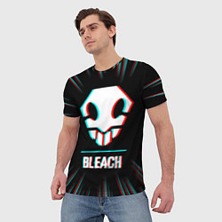 Футболка мужская Символ Bleach в стиле glitch на темном фоне, цвет: 3D-принт — фото 2