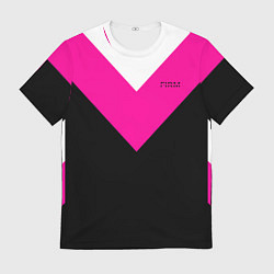 Футболка мужская FIRM черный с розовой вставкой, цвет: 3D-принт
