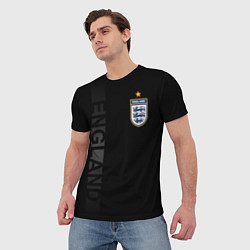 Футболка мужская Сборная Англии боковая полоса, цвет: 3D-принт — фото 2